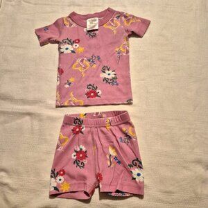Hanna Andersson girls size 80/85 or 2  Disney pink shortie pajamas, VGUC